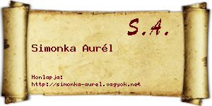 Simonka Aurél névjegykártya
